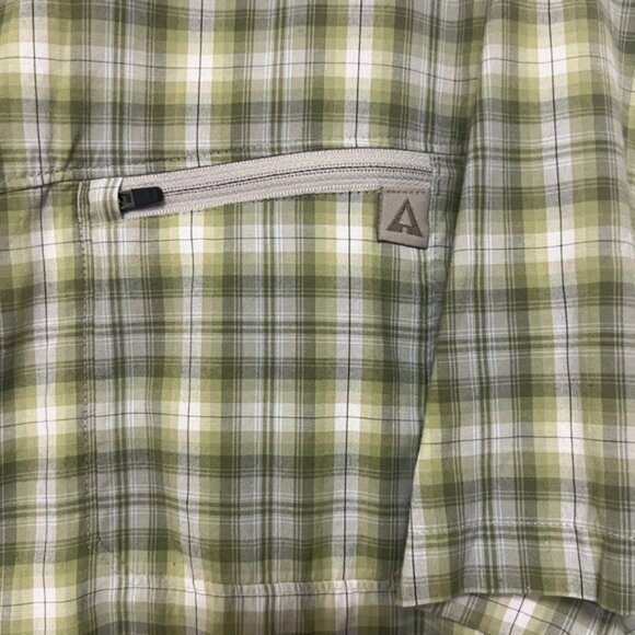 Ascend short sleeve green/gray plaid button up - size XL - Picture 2 of 8